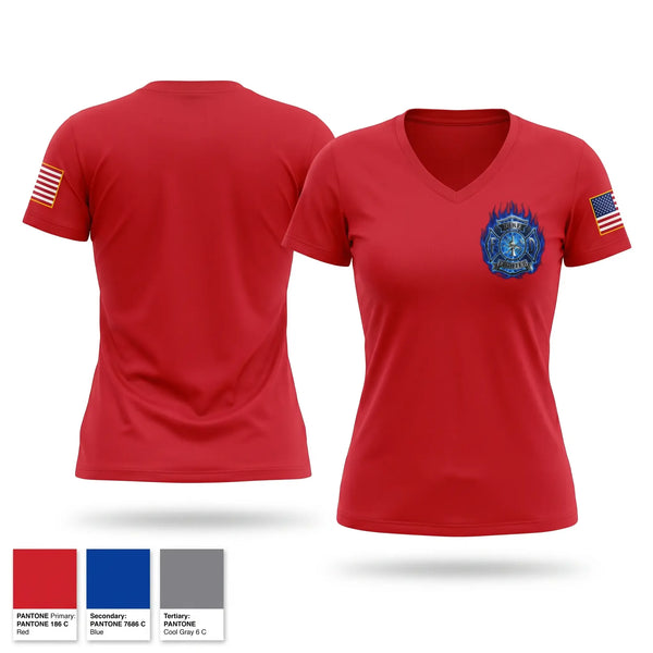 Womens Short Sleeve Vneck Shirt, Tri Community Volunteer Fire Department, Fire Department, Teamtime, Team time, sublimation, custom sports apparel, team uniforms, spirit wear, spiritwear, sports uniforms, custom shirts, team store, custom team store, fundraiser sports, apparel fundraiser