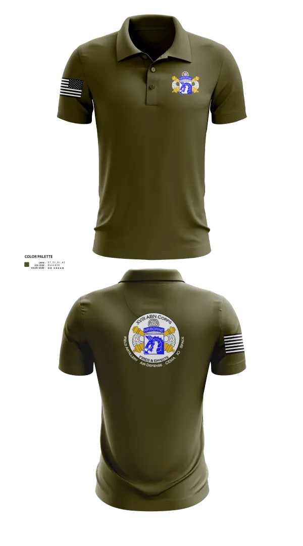 Short Sleeve Performance Polo, XVIII Airborne Corps G34 FIRES, Army, Teamtime, Team time, sublimation, custom sports apparel, team uniforms, spirit wear, spiritwear, sports uniforms, custom shirts, team store, custom team store, fundraiser sports, apparel fundraiser