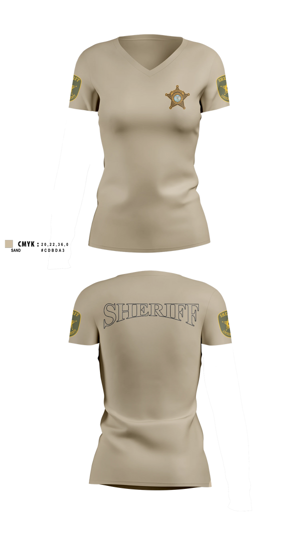 Womens Short Sleeve Vneck Shirt, Lincoln County Sheriffs office, Police, Teamtime, Team time, sublimation, custom sports apparel, team uniforms, spirit wear, spiritwear, sports uniforms, custom shirts, team store, custom team store, fundraiser sports, apparel fundraiser