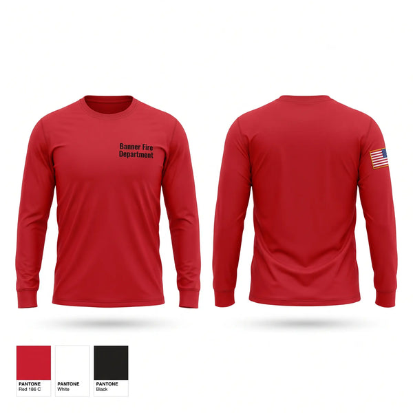 Long Sleeve Performance Shirt, Banner Fire Department, Fire Department, Teamtime, Team time, sublimation, custom sports apparel, team uniforms, spirit wear, spiritwear, sports uniforms, custom shirts, team store, custom team store, fundraiser sports, apparel fundraiser