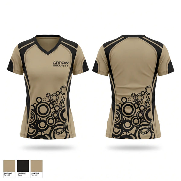 Womens Short Sleeve Vneck Shirt, ARROW SECURITY, , Teamtime, Team time, sublimation, custom sports apparel, team uniforms, spirit wear, spiritwear, sports uniforms, custom shirts, team store, custom team store, fundraiser sports, apparel fundraiser