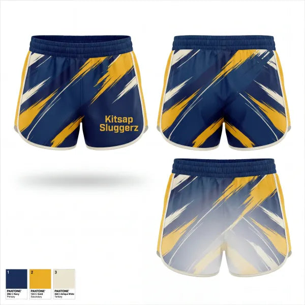 Womens Shorts, Kitsap Sluggerz, Softball, Teamtime, Team time, sublimation, custom sports apparel, team uniforms, spirit wear, spiritwear, sports uniforms, custom shirts, team store, custom team store, fundraiser sports, apparel fundraiser