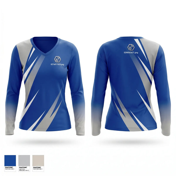 Womens Long Sleeve Vneck Shirt, High Valley Developmental, , Teamtime, Team time, sublimation, custom sports apparel, team uniforms, spirit wear, spiritwear, sports uniforms, custom shirts, team store, custom team store, fundraiser sports, apparel fundraiser