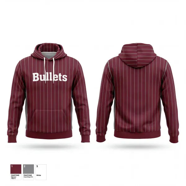 Hoodie, Bullets, Baseball, Teamtime, Team time, sublimation, custom sports apparel, team uniforms, spirit wear, spiritwear, sports uniforms, custom shirts, team store, custom team store, fundraiser sports, apparel fundraiser