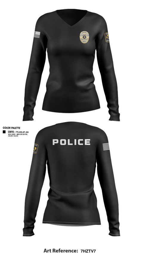 Womens Long Sleeve Vneck Shirt, Police, Police, Teamtime, Team time, sublimation, custom sports apparel, team uniforms, spirit wear, spiritwear, sports uniforms, custom shirts, team store, custom team store, fundraiser sports, apparel fundraiser