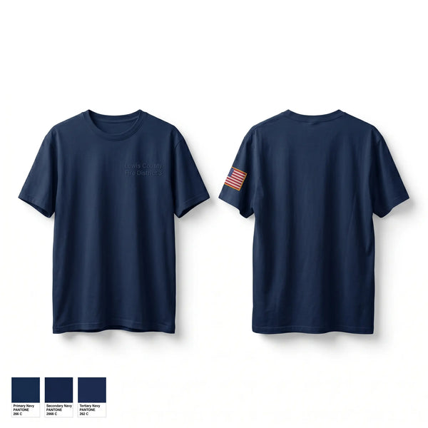 Old School Cotton Feel Shirt, Lewis County Fire District 3, Fire Department, Teamtime, Team time, sublimation, custom sports apparel, team uniforms, spirit wear, spiritwear, sports uniforms, custom shirts, team store, custom team store, fundraiser sports, apparel fundraiser