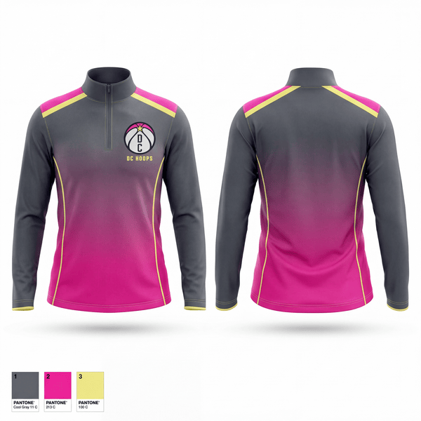 Quarter Zip Jacket, DC Hoops, Women's Basketball, Teamtime, Team time, sublimation, custom sports apparel, team uniforms, spirit wear, spiritwear, sports uniforms, custom shirts, team store, custom team store, fundraiser sports, apparel fundraiser