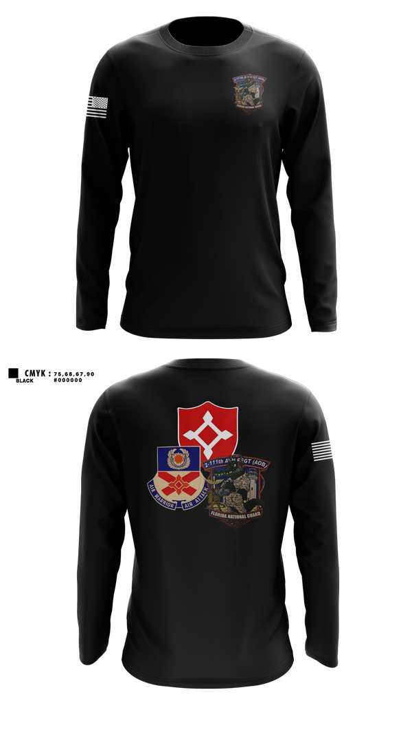 Long Sleeve Performance Shirt, 2-111th AOB, Army, Teamtime, Team time, sublimation, custom sports apparel, team uniforms, spirit wear, spiritwear, sports uniforms, custom shirts, team store, custom team store, fundraiser sports, apparel fundraiser