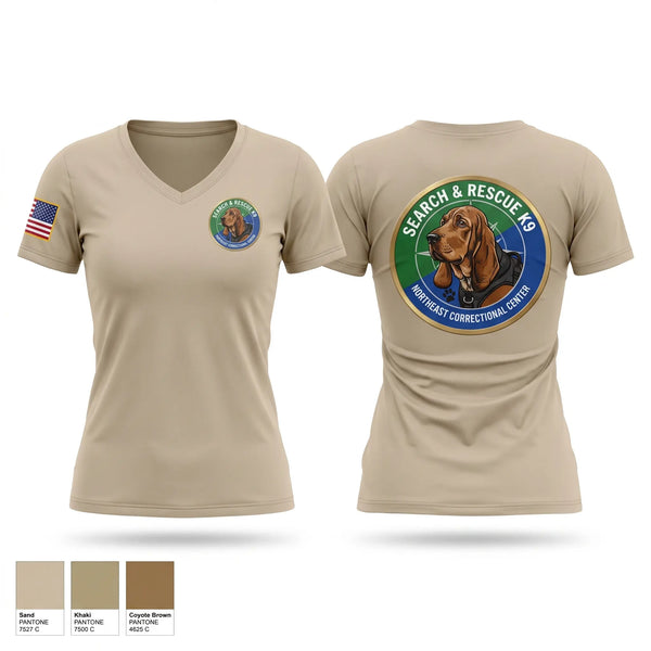 Womens Short Sleeve Vneck Shirt, Northeast Correctional Center K9, Police, Teamtime, Team time, sublimation, custom sports apparel, team uniforms, spirit wear, spiritwear, sports uniforms, custom shirts, team store, custom team store, fundraiser sports, apparel fundraiser