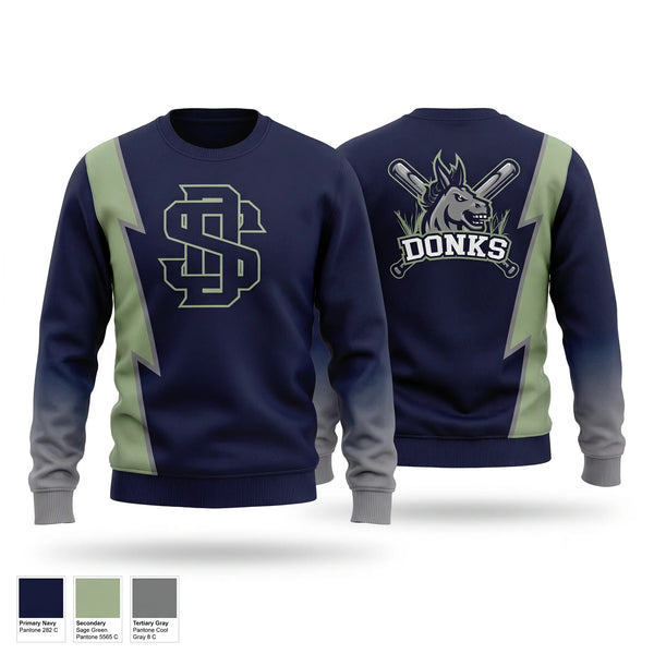 Crew Neck Sweatshirt, Swamp Donks, Baseball, Teamtime, Team time, sublimation, custom sports apparel, team uniforms, spirit wear, spiritwear, sports uniforms, custom shirts, team store, custom team store, fundraiser sports, apparel fundraiser