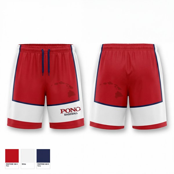 Athletic Shorts With Pockets, Pono Baseball, Baseball, Teamtime, Team time, sublimation, custom sports apparel, team uniforms, spirit wear, spiritwear, sports uniforms, custom shirts, team store, custom team store, fundraiser sports, apparel fundraiser