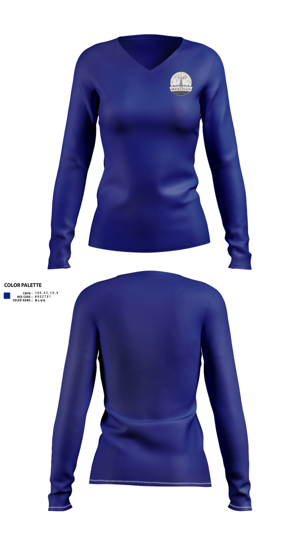 Womens Long Sleeve Vneck Shirt, Meridian Amateur Radio Club, , Teamtime, Team time, sublimation, custom sports apparel, team uniforms, spirit wear, spiritwear, sports uniforms, custom shirts, team store, custom team store, fundraiser sports, apparel fundraiser