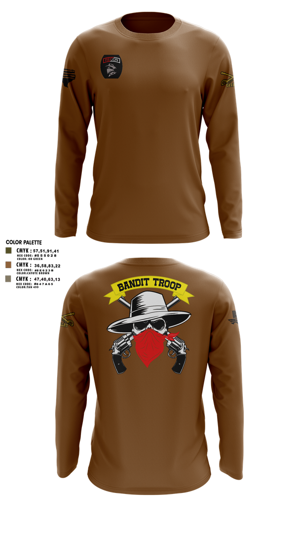 Long Sleeve Performance Shirt, 6-9 bandit troop, Army, Teamtime, Team time, sublimation, custom sports apparel, team uniforms, spirit wear, spiritwear, sports uniforms, custom shirts, team store, custom team store, fundraiser sports, apparel fundraiser