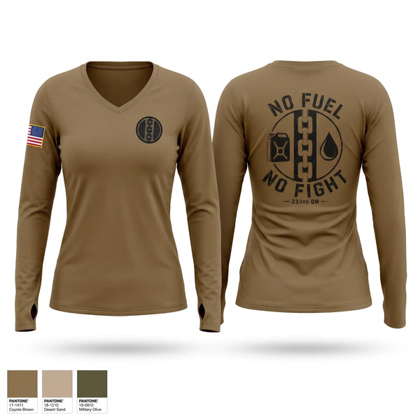 Womens Long Sleeve Vneck Shirt, 233rd QM, Army, Teamtime, Team time, sublimation, custom sports apparel, team uniforms, spirit wear, spiritwear, sports uniforms, custom shirts, team store, custom team store, fundraiser sports, apparel fundraiser
