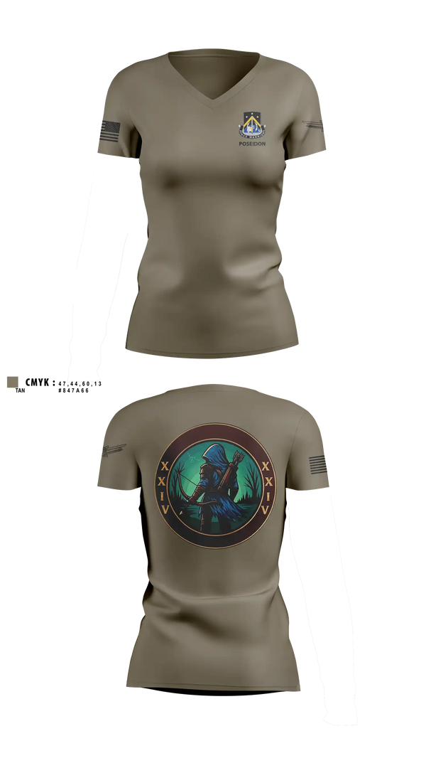 Womens Short Sleeve Vneck Shirt, 24TH MDSB, Army, Teamtime, Team time, sublimation, custom sports apparel, team uniforms, spirit wear, spiritwear, sports uniforms, custom shirts, team store, custom team store, fundraiser sports, apparel fundraiser