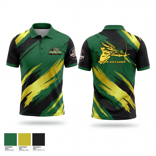Short Sleeve Performance Polo, GES / AES ARCHERY, E-Sports, Teamtime, Team time, sublimation, custom sports apparel, team uniforms, spirit wear, spiritwear, sports uniforms, custom shirts, team store, custom team store, fundraiser sports, apparel fundraiser