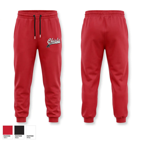 Sweatpants, Chiefs, Baseball, Teamtime, Team time, sublimation, custom sports apparel, team uniforms, spirit wear, spiritwear, sports uniforms, custom shirts, team store, custom team store, fundraiser sports, apparel fundraiser