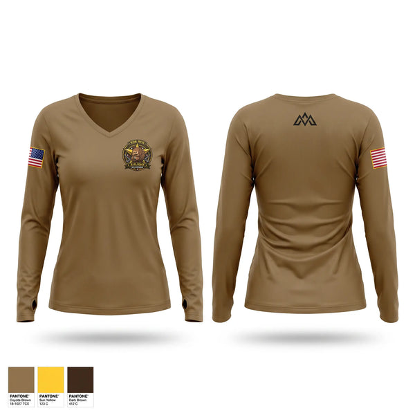 Womens Long Sleeve Vneck Shirt, 336 RCS E flight, Air Force, Teamtime, Team time, sublimation, custom sports apparel, team uniforms, spirit wear, spiritwear, sports uniforms, custom shirts, team store, custom team store, fundraiser sports, apparel fundraiser