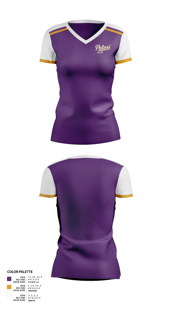 Womens Short Sleeve Vneck Shirt, Potosi Elite, Softball, Teamtime, Team time, sublimation, custom sports apparel, team uniforms, spirit wear, spiritwear, sports uniforms, custom shirts, team store, custom team store, fundraiser sports, apparel fundraiser