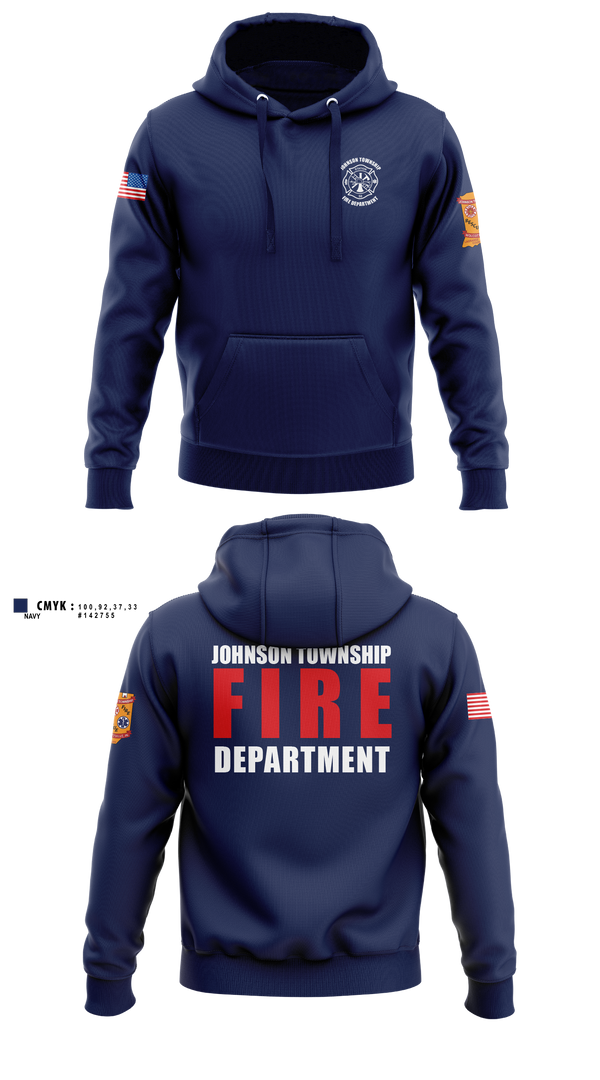 Hoodie, Johnson township fire department, Fire Department, Teamtime, Team time, sublimation, custom sports apparel, team uniforms, spirit wear, spiritwear, sports uniforms, custom shirts, team store, custom team store, fundraiser sports, apparel fundraiser
