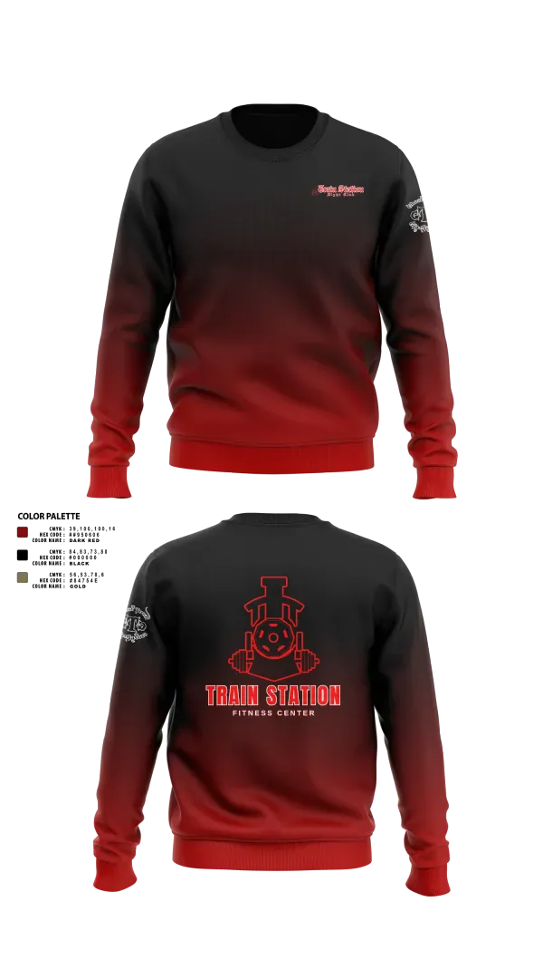 Crew Neck Sweatshirt, Train Station Fight Club, Spirit Store, Teamtime, Team time, sublimation, custom sports apparel, team uniforms, spirit wear, spiritwear, sports uniforms, custom shirts, team store, custom team store, fundraiser sports, apparel fundraiser