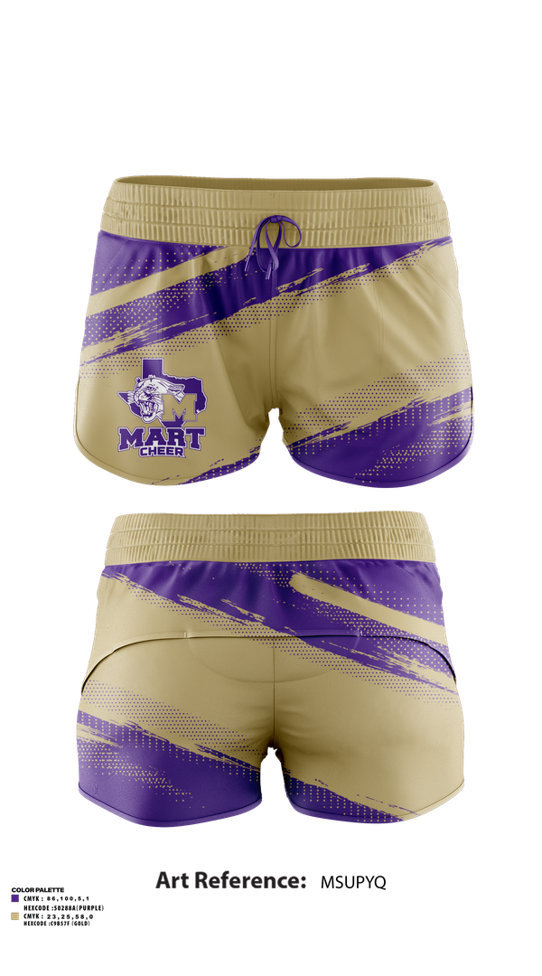 Womens Shorts, Mart High School Cheer, Cheer, Teamtime, Team time, sublimation, custom sports apparel, team uniforms, spirit wear, spiritwear, sports uniforms, custom shirts, team store, custom team store, fundraiser sports, apparel fundraiser