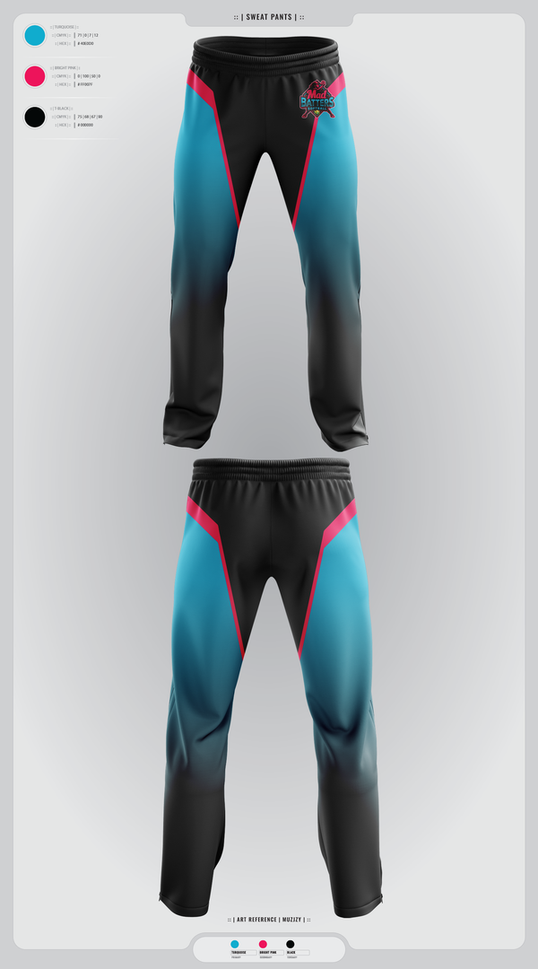 Sweatpants, MadBatters Softball, Softball, Teamtime, Team time, sublimation, custom sports apparel, team uniforms, spirit wear, spiritwear, sports uniforms, custom shirts, team store, custom team store, fundraiser sports, apparel fundraiser