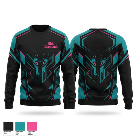 Crew Neck Sweatshirt, Ohio Diamonds, Softball, Teamtime, Team time, sublimation, custom sports apparel, team uniforms, spirit wear, spiritwear, sports uniforms, custom shirts, team store, custom team store, fundraiser sports, apparel fundraiser