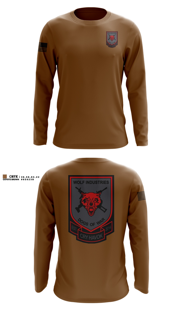 Long Sleeve Performance Shirt, Dogs of War, Army, Teamtime, Team time, sublimation, custom sports apparel, team uniforms, spirit wear, spiritwear, sports uniforms, custom shirts, team store, custom team store, fundraiser sports, apparel fundraiser