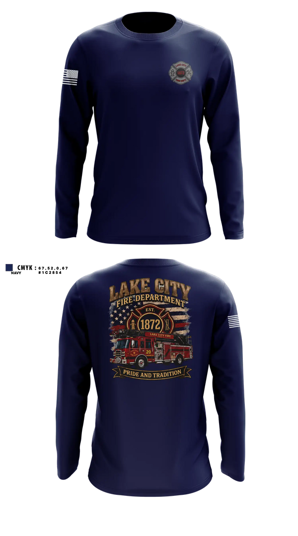 Long Sleeve Performance Shirt, Lake City Fire Department, Fire Department, Teamtime, Team time, sublimation, custom sports apparel, team uniforms, spirit wear, spiritwear, sports uniforms, custom shirts, team store, custom team store, fundraiser sports, apparel fundraiser