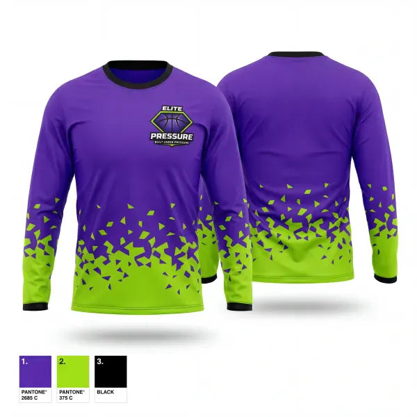 Long Sleeve Performance Shirt, Elite Pressure, Men's Basketball, Teamtime, Team time, sublimation, custom sports apparel, team uniforms, spirit wear, spiritwear, sports uniforms, custom shirts, team store, custom team store, fundraiser sports, apparel fundraiser