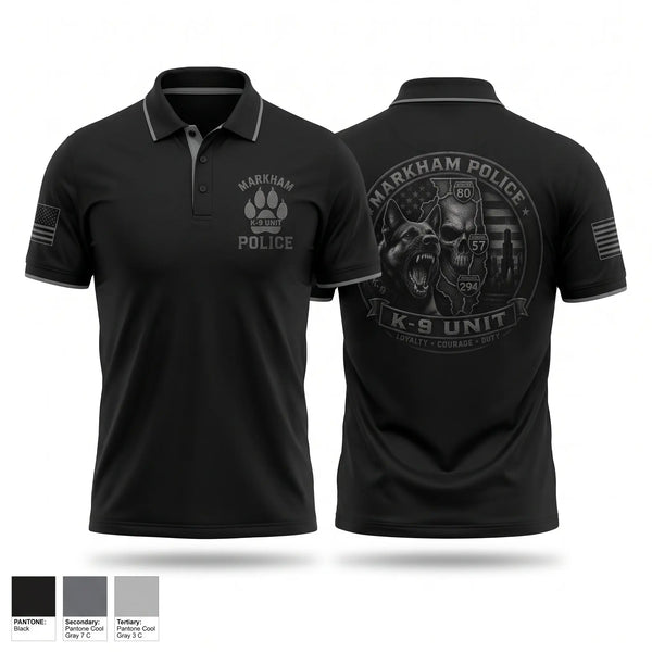 Short Sleeve Performance Polo, Markham Police K9 Unit, Police, Teamtime, Team time, sublimation, custom sports apparel, team uniforms, spirit wear, spiritwear, sports uniforms, custom shirts, team store, custom team store, fundraiser sports, apparel fundraiser