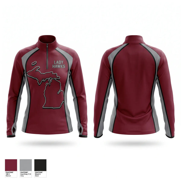 Quarter Zip Jacket, Lady Hawks, Softball, Teamtime, Team time, sublimation, custom sports apparel, team uniforms, spirit wear, spiritwear, sports uniforms, custom shirts, team store, custom team store, fundraiser sports, apparel fundraiser
