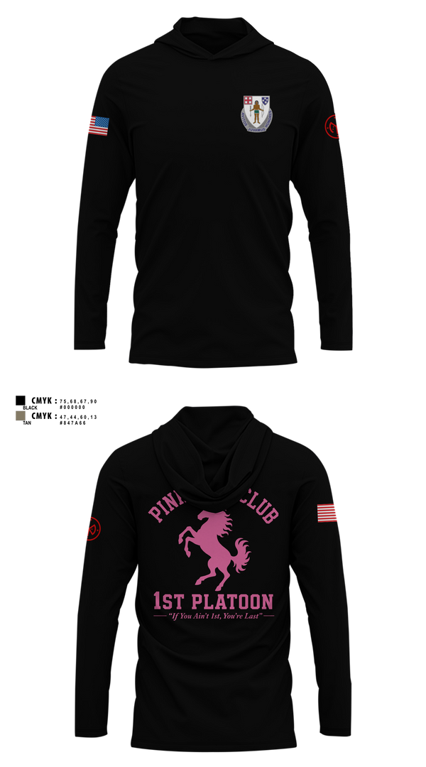 Long Sleeve Hooded Sun Shirt, 1/182 1st Platoon, National Guard, Teamtime, Team time, sublimation, custom sports apparel, team uniforms, spirit wear, spiritwear, sports uniforms, custom shirts, team store, custom team store, fundraiser sports, apparel fundraiser