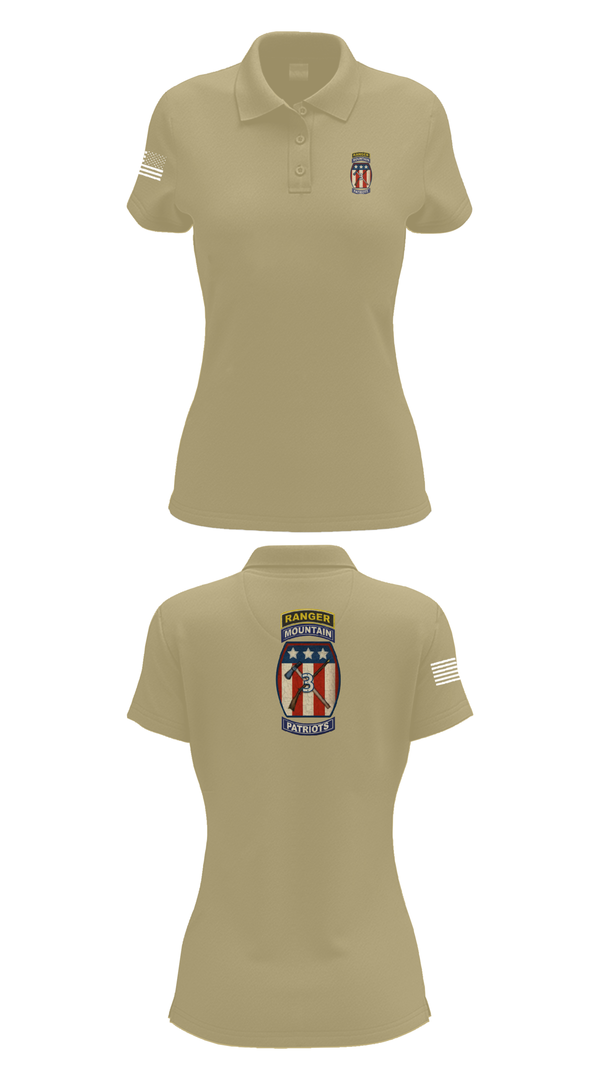 Womens Short Sleeve Performance Polo, 2-47 infantry 3rd BRG 10th MTN, Army, Teamtime, Team time, sublimation, custom sports apparel, team uniforms, spirit wear, spiritwear, sports uniforms, custom shirts, team store, custom team store, fundraiser sports, apparel fundraiser