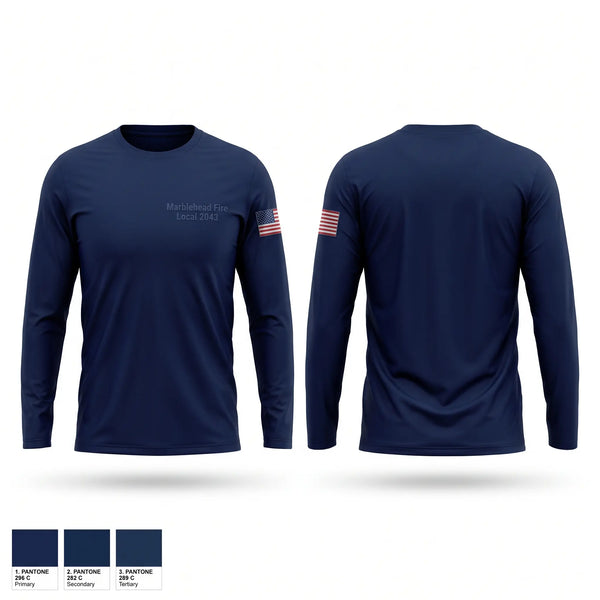 Long Sleeve Performance Shirt, Marblehead Fire Local 2043, Fire Department, Teamtime, Team time, sublimation, custom sports apparel, team uniforms, spirit wear, spiritwear, sports uniforms, custom shirts, team store, custom team store, fundraiser sports, apparel fundraiser