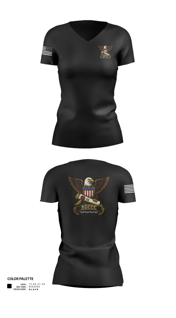 Womens Short Sleeve Vneck Shirt, AGCCC, 001-26, Army, Teamtime, Team time, sublimation, custom sports apparel, team uniforms, spirit wear, spiritwear, sports uniforms, custom shirts, team store, custom team store, fundraiser sports, apparel fundraiser