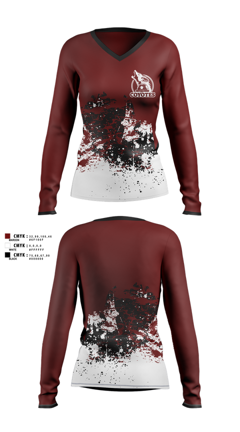 Womens Long Sleeve Vneck Shirt, AYSO 665, Spirit Store, Teamtime, Team time, sublimation, custom sports apparel, team uniforms, spirit wear, spiritwear, sports uniforms, custom shirts, team store, custom team store, fundraiser sports, apparel fundraiser
