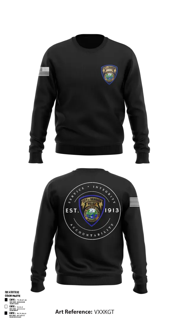Crew Neck Sweatshirt, Branson Police Department, Police, Teamtime, Team time, sublimation, custom sports apparel, team uniforms, spirit wear, spiritwear, sports uniforms, custom shirts, team store, custom team store, fundraiser sports, apparel fundraiser