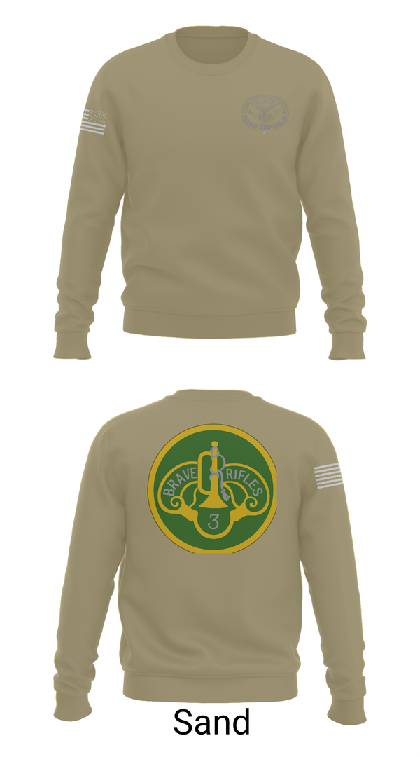 Crew Neck Sweatshirt, 3d Cavalry Regiment, Army, Teamtime, Team time, sublimation, custom sports apparel, team uniforms, spirit wear, spiritwear, sports uniforms, custom shirts, team store, custom team store, fundraiser sports, apparel fundraiser