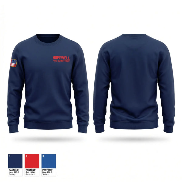 Crew Neck Sweatshirt, Hopewell Fire Department, Fire Department, Teamtime, Team time, sublimation, custom sports apparel, team uniforms, spirit wear, spiritwear, sports uniforms, custom shirts, team store, custom team store, fundraiser sports, apparel fundraiser