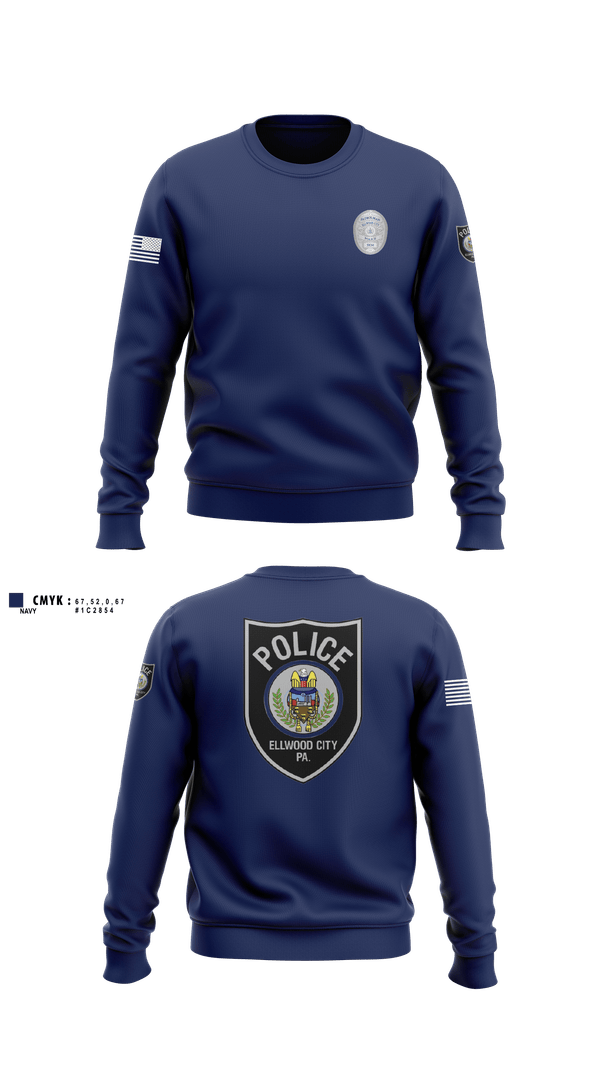 Crew Neck Sweatshirt, Ellwood city police, Police, Teamtime, Team time, sublimation, custom sports apparel, team uniforms, spirit wear, spiritwear, sports uniforms, custom shirts, team store, custom team store, fundraiser sports, apparel fundraiser
