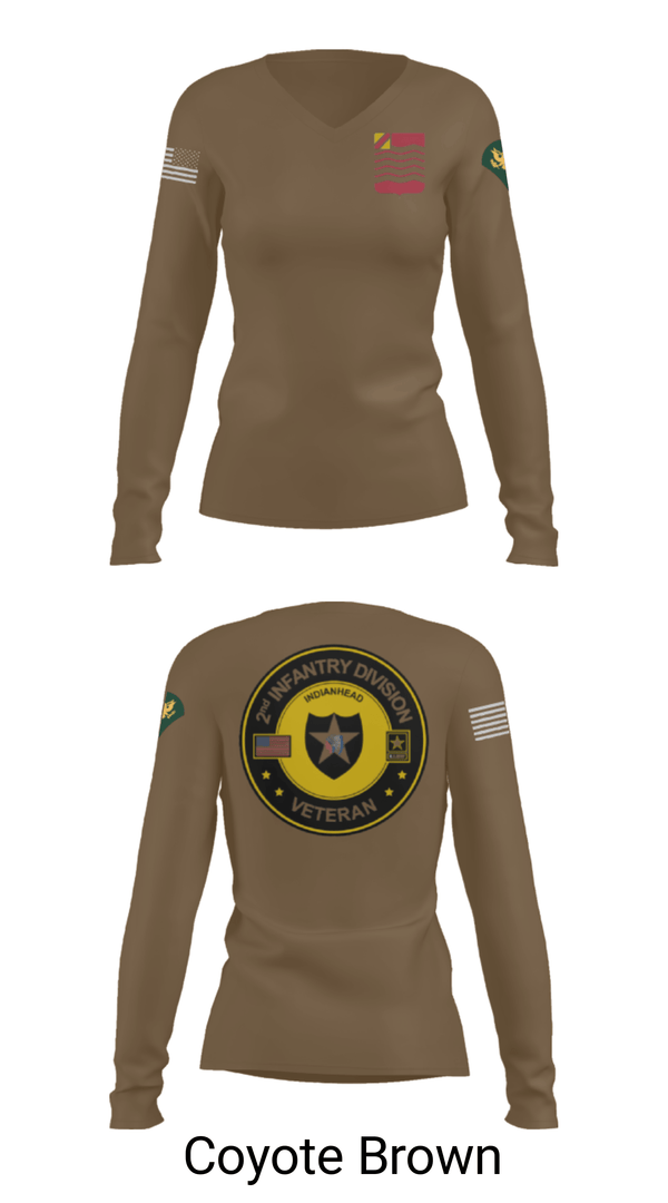 Women's Long Sleeve Vneck Shirt, 1st Battalion 15th Field Artillery, Army, Teamtime, Team time, sublimation, custom sports apparel, team uniforms, spirit wear, spiritwear, sports uniforms, custom shirts, team store, custom team store, fundraiser sports, apparel fundraiser