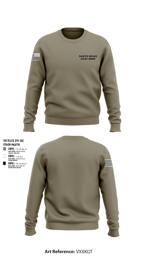 Crew Neck Sweatshirt, 546th mcas 61st mmb, Army, Teamtime, Team time, sublimation, custom sports apparel, team uniforms, spirit wear, spiritwear, sports uniforms, custom shirts, team store, custom team store, fundraiser sports, apparel fundraiser