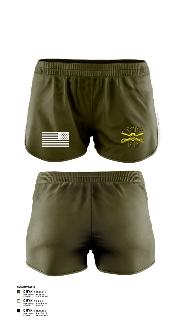 Women's Shorts, US Cavalry Riders, Army, Teamtime, Team time, sublimation, custom sports apparel, team uniforms, spirit wear, spiritwear, sports uniforms, custom shirts, team store, custom team store, fundraiser sports, apparel fundraiser