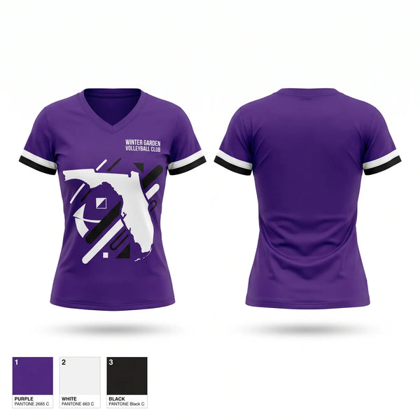 Womens Short Sleeve Vneck Shirt, WINTER GARDEN VOLLEYBALL CLUB, Women's Volleyball, Teamtime, Team time, sublimation, custom sports apparel, team uniforms, spirit wear, spiritwear, sports uniforms, custom shirts, team store, custom team store, fundraiser sports, apparel fundraiser