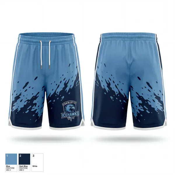Athletic Shorts With Pockets, Charlotte Icehawks, Ice Hockey, Teamtime, Team time, sublimation, custom sports apparel, team uniforms, spirit wear, spiritwear, sports uniforms, custom shirts, team store, custom team store, fundraiser sports, apparel fundraiser