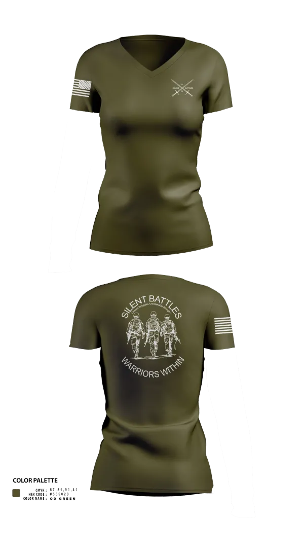 Womens Short Sleeve Vneck Shirt, Silent Battles, , Teamtime, Team time, sublimation, custom sports apparel, team uniforms, spirit wear, spiritwear, sports uniforms, custom shirts, team store, custom team store, fundraiser sports, apparel fundraiser
