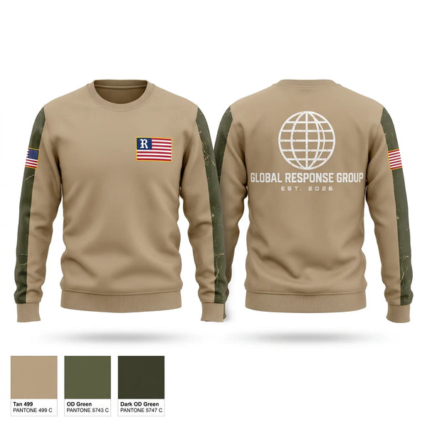 Crew Neck Sweatshirt, Global Response Group, Army, Teamtime, Team time, sublimation, custom sports apparel, team uniforms, spirit wear, spiritwear, sports uniforms, custom shirts, team store, custom team store, fundraiser sports, apparel fundraiser