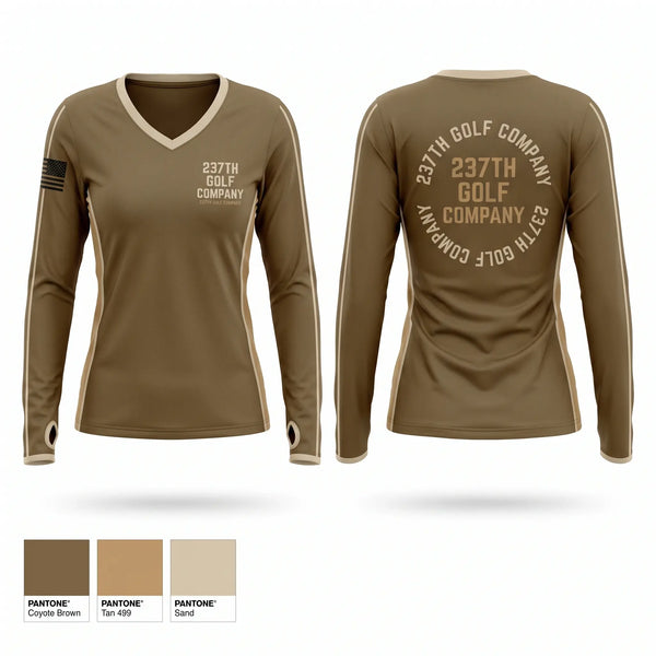 Womens Long Sleeve Vneck Shirt, 237th golf company, National Guard, Teamtime, Team time, sublimation, custom sports apparel, team uniforms, spirit wear, spiritwear, sports uniforms, custom shirts, team store, custom team store, fundraiser sports, apparel fundraiser